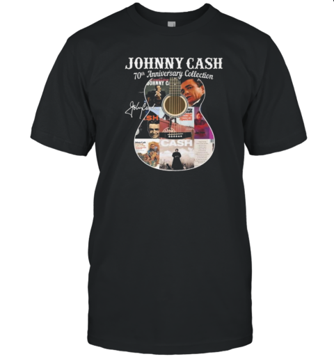 Johnny Cash 70Th Anniversary Collection Guitar Signatures T-Shirt