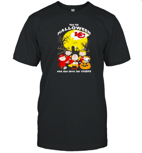 Peanuts Characters Time For Halloween And The Kansas City Chiefs T-Shirt