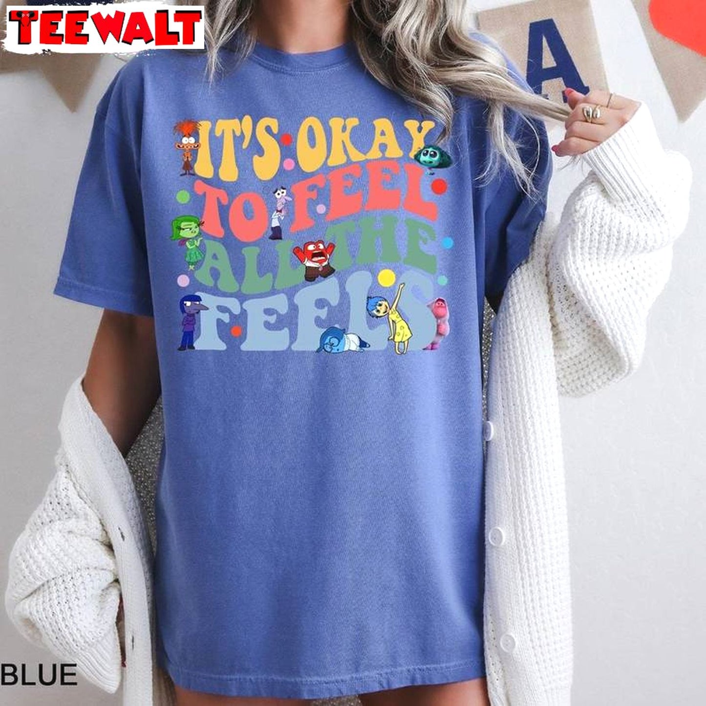 Inside Out 2 Trendy Shirt, Disney Inside Out It's Ok To Feel Long Sleeve Tee Tops