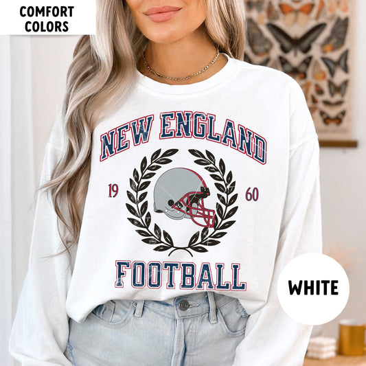 New England Patriots Vintage Football Shirt - Comfort Colors Design