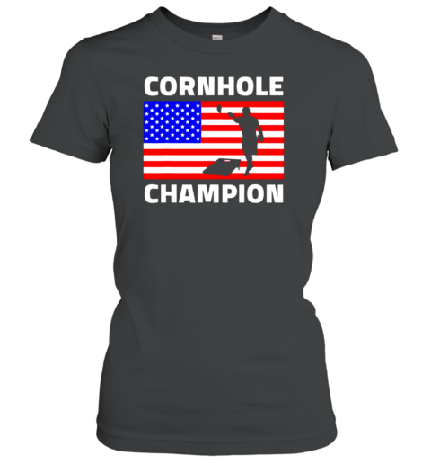 Cornhole Champion American Flag Usa T-Shirt