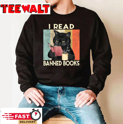 Cat I Read Banned Books Funny Bookworms Reading Book T-Shirt T-Shirt