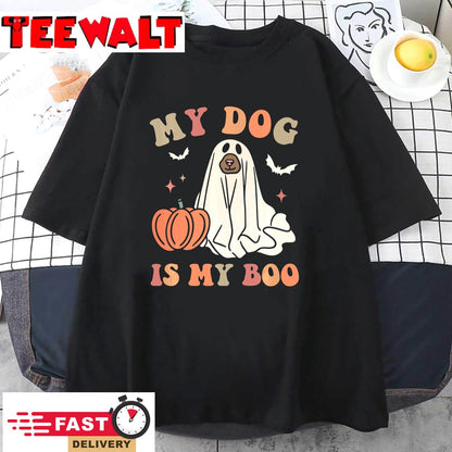 My Dog Is My Boo Spooky Season Ghost Halloween Groovy Retro Sweatshirt