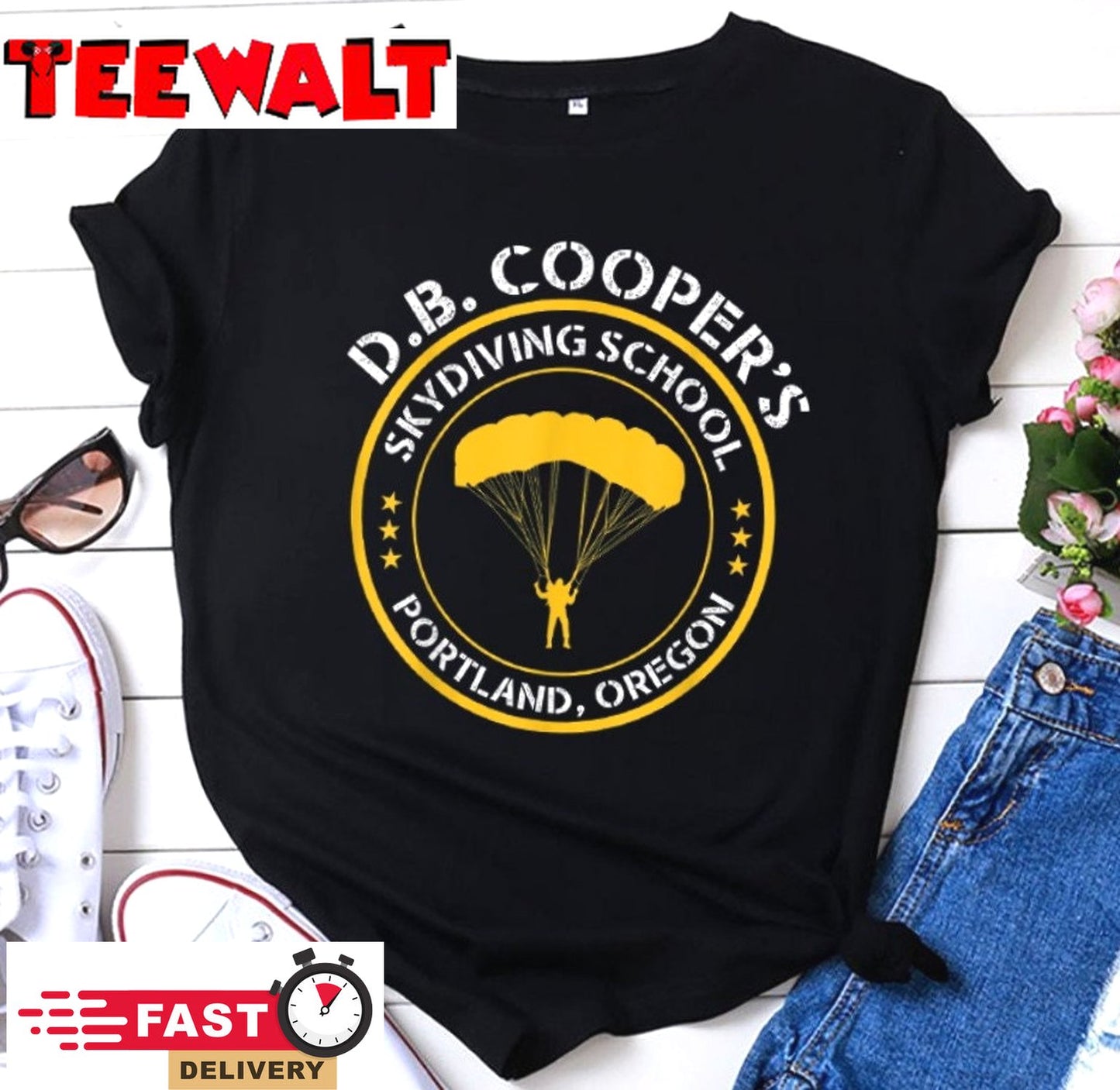 DB Cooper Skydiving School Portland Oregon Vintage Shirt