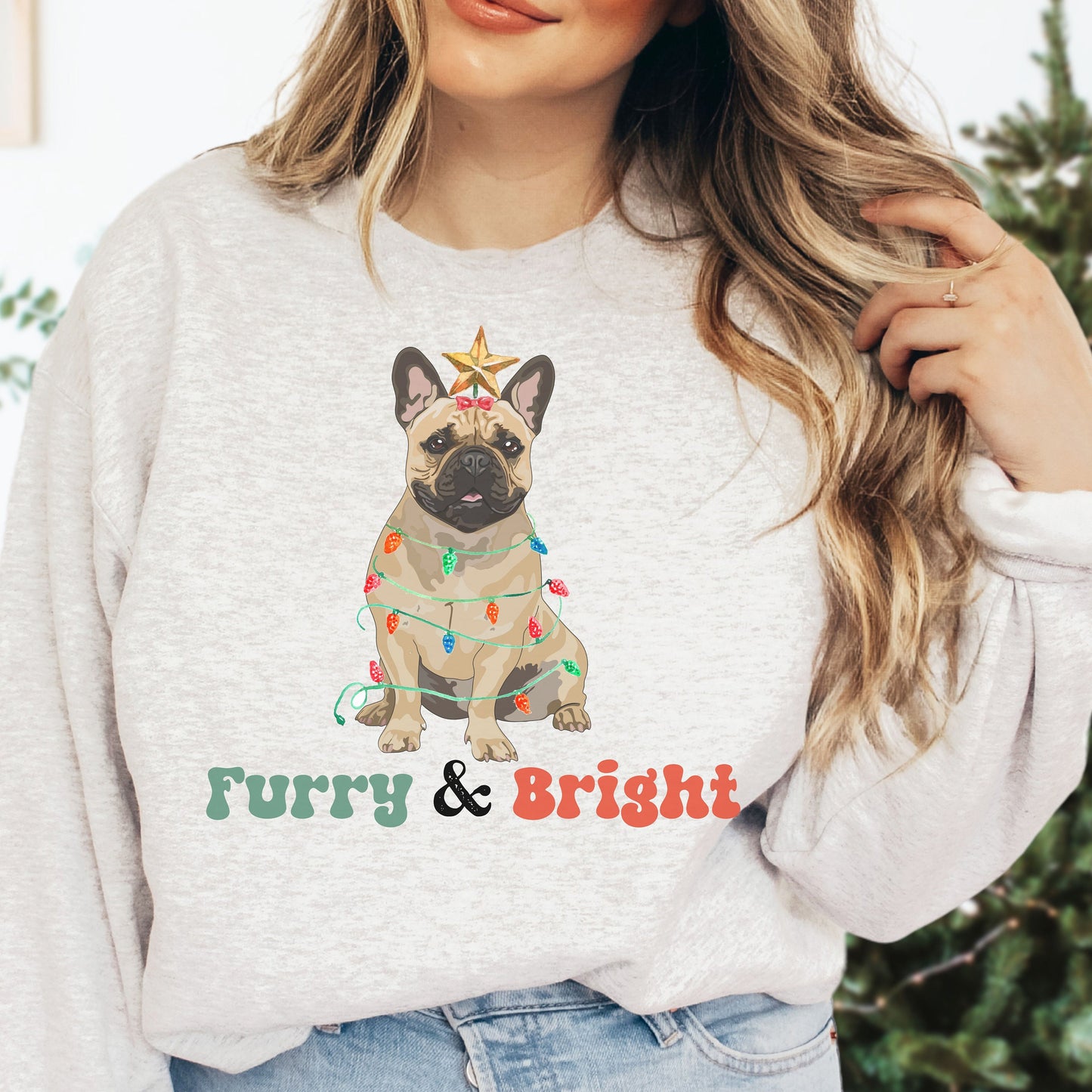 French Bulldog Christmas Sweatshirt Frenchie Lover Dog Holiday Gift Shirt