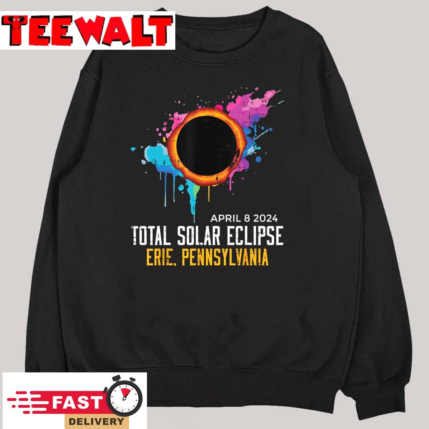 Erie Solar Eclipse 2024 Totality April 8 Men Women Kids T-Shirt