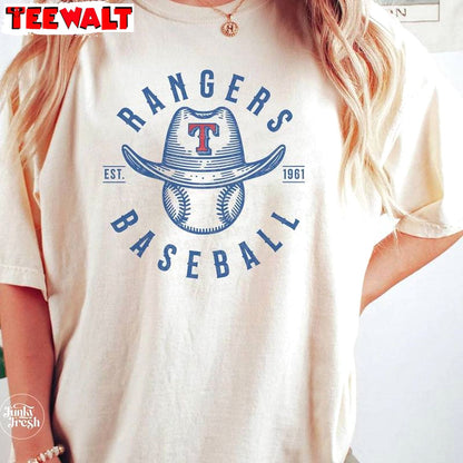 Texas Rangers Groovy Shirt, Must Have Rangers Baseball Short Sleeve Crewneck