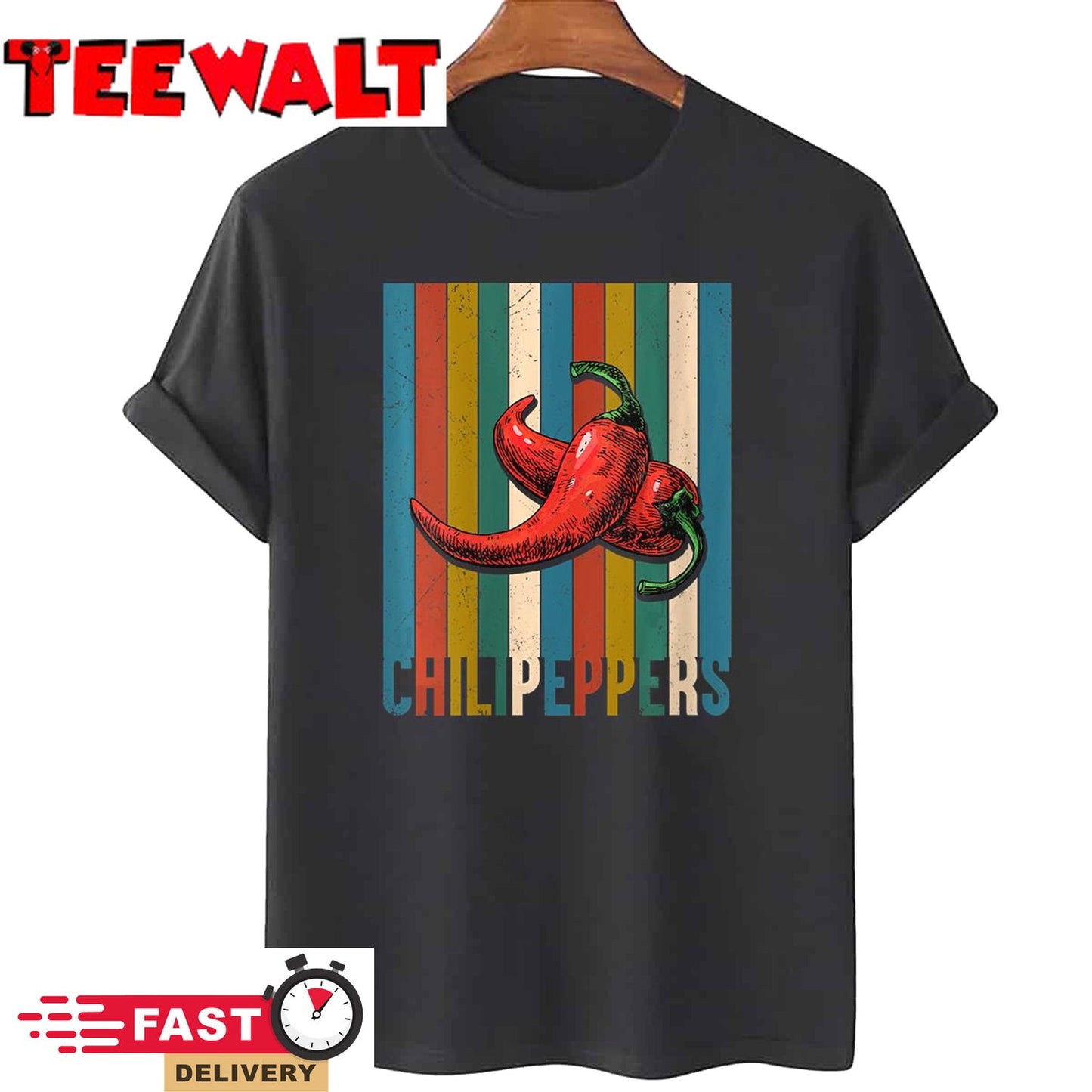 Womens Red Chili-Peppers, Red Hot Vintage Chili-Peppers T-Shirt