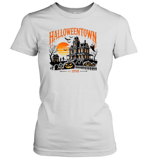 Halloween Town Pumpkin Ghost Bat Teacher T-Shirt