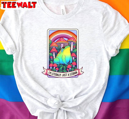 I Am Literrally Just A Lesbian Pride Sweatshirt , Groovy Nobody Knows I'm A Lesbian T-shirt Tank Top