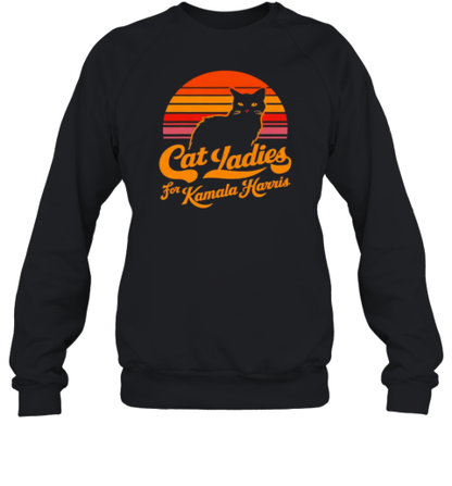 Cat Ladies For Kamala Harris 2024 T-Shirt