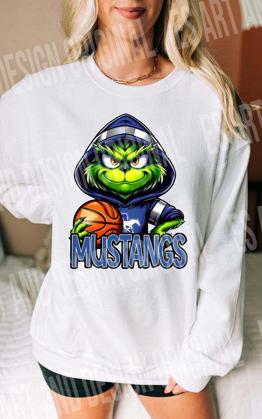 Ingleside Mustangs Basketball Grinch Graphic T-Shirt