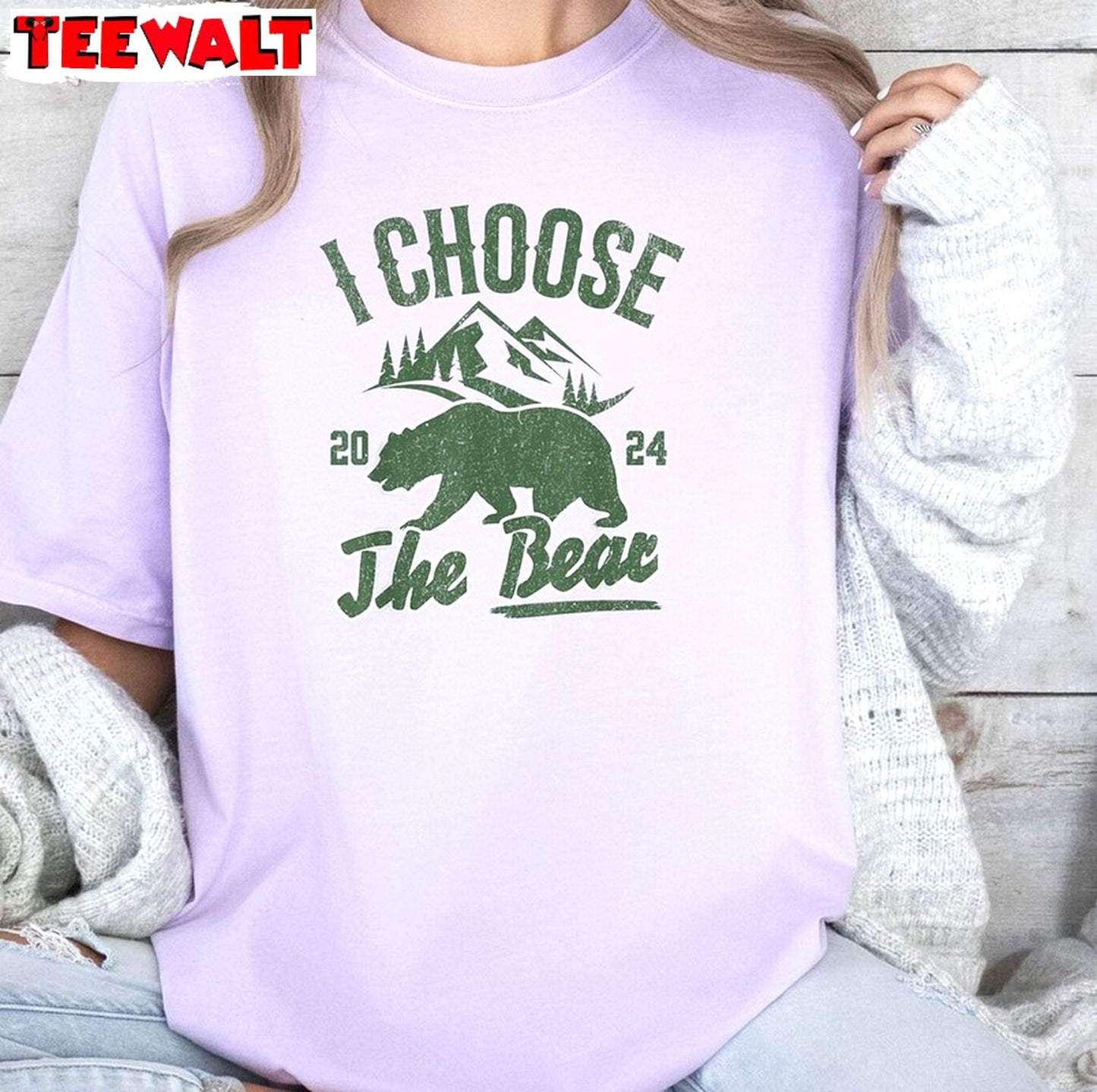 Comfort Colors I Choose Bear Shirt, Cute Bear Unisex Hoodie Short Sleeve