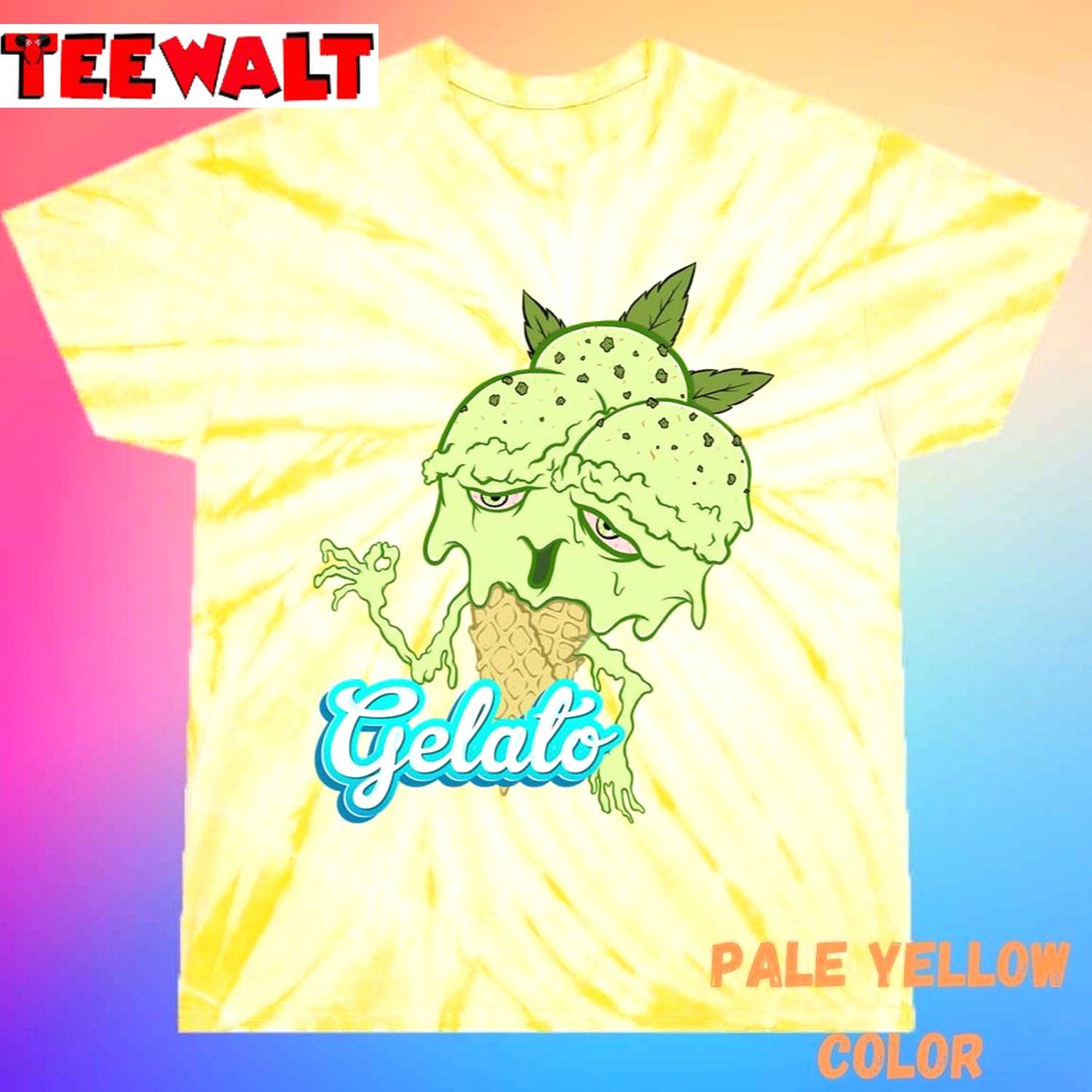 Gelato Melting Marijuana Icecream 420 Unisex Tie Dye T-Shirt