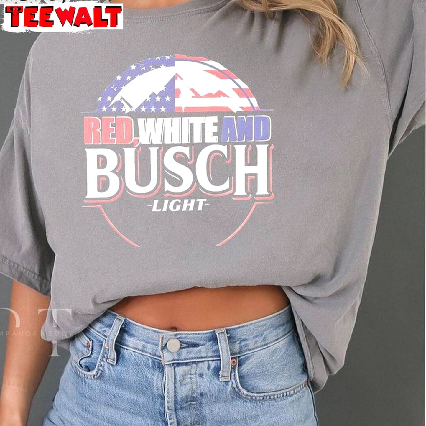 Cool Design Red White And Busch Light Shirt, Trendy America Unisex Hoodie Crewneck