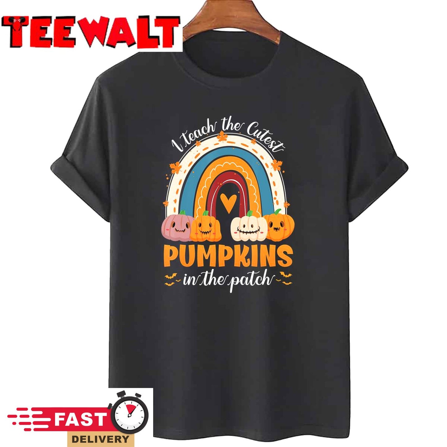 Rainbow I Teach The Cutest Pumpkins In The Patch Halloween T-Shirt