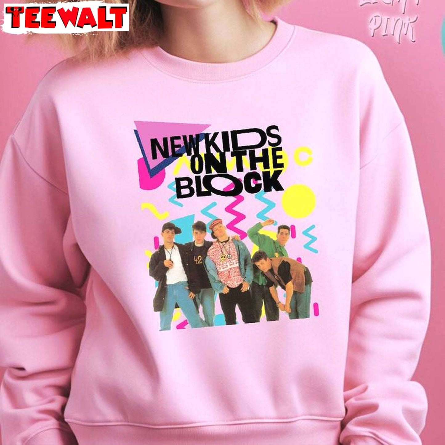 Trendy New Kids On The Block Shirt, Cool Design Classic Rock Concert Crewneck Long Sleeve