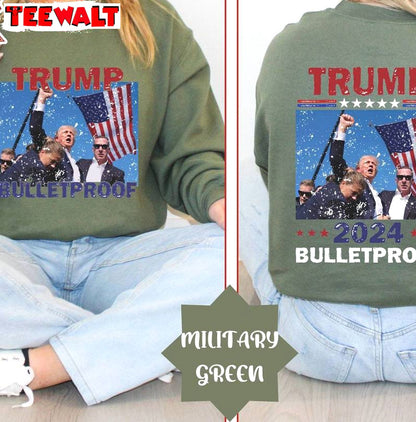 Donald Trump Shooting Crewneck, Limited Trump Bulletproof Shirt Sweater