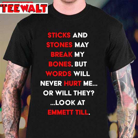 Emmett Till Words Only White Letters Unisex T-Shirt