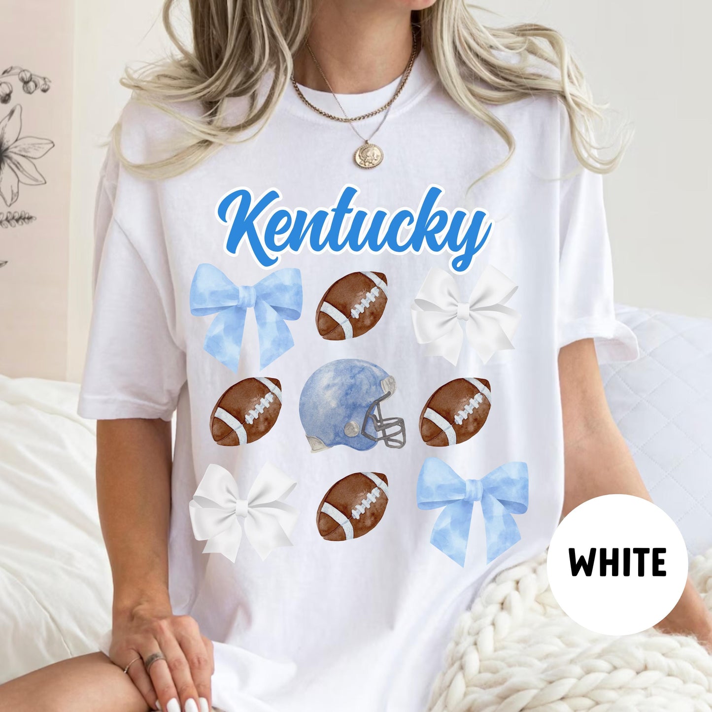 Kentucky Football Shirt - Comfort Colors College Game Day Bow Coquette