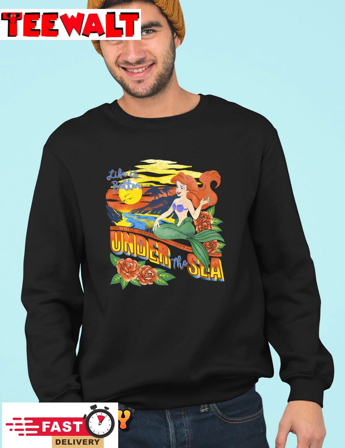 Disney Little Mermaid Ariel Tropical Vintage Sweatshirt