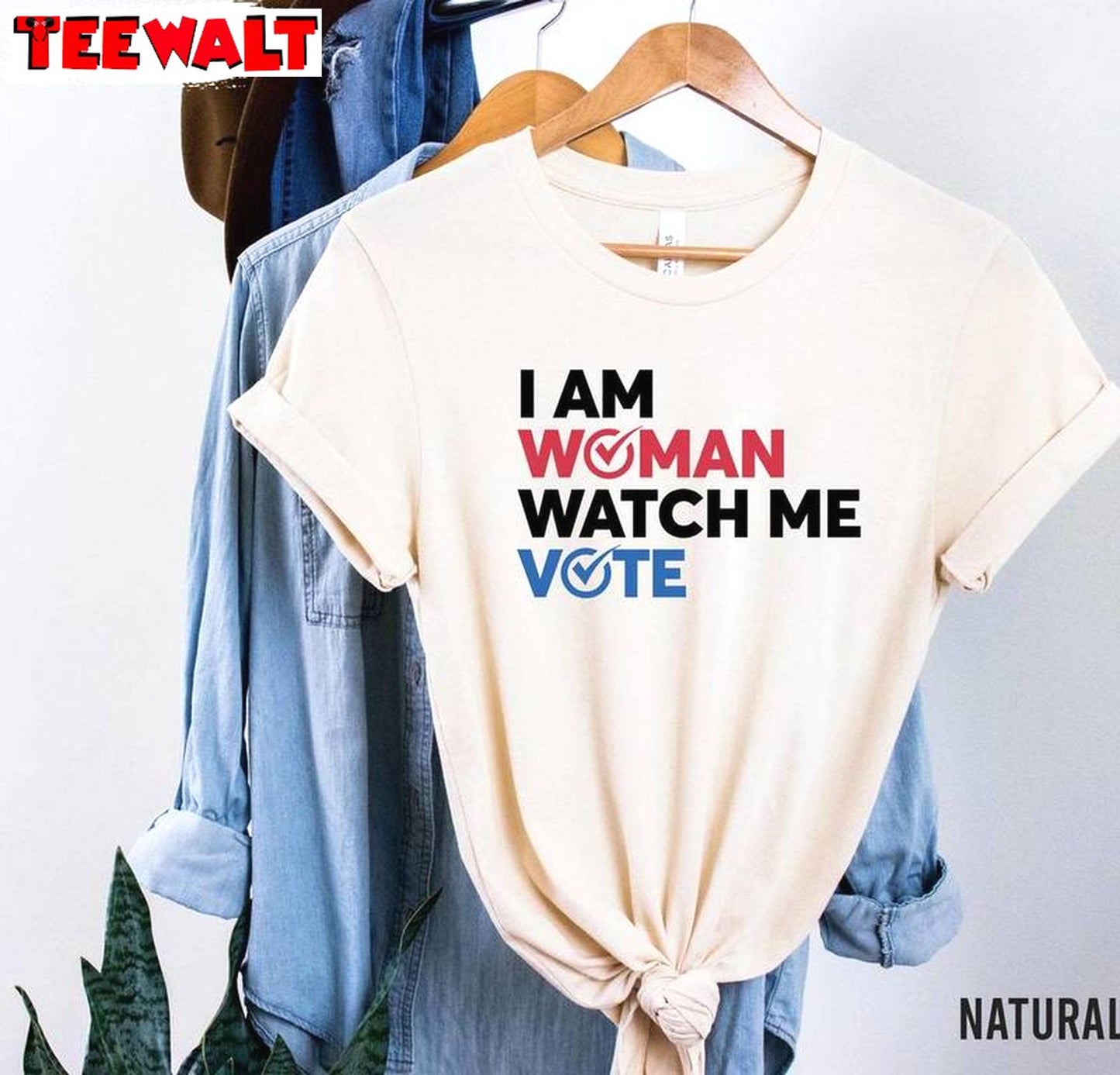 I Am Woman Watch Me Vote Shirt, Election 2024 Long Sleeve Tee Tops