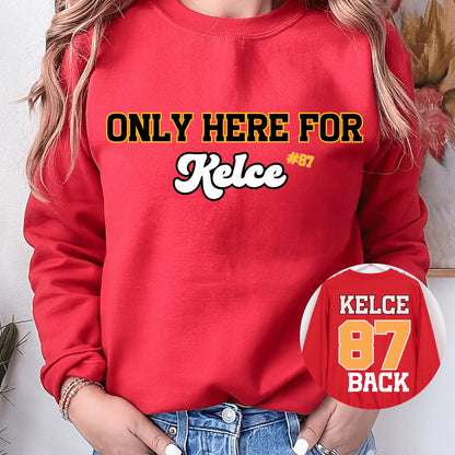 Travis Kelce Football Crewneck Sweatshirt Kansas City Football Fan Gift