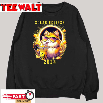 Solar Eclipse April 8 2024 Astronomy Kawaii Cat Lover T-Shirt