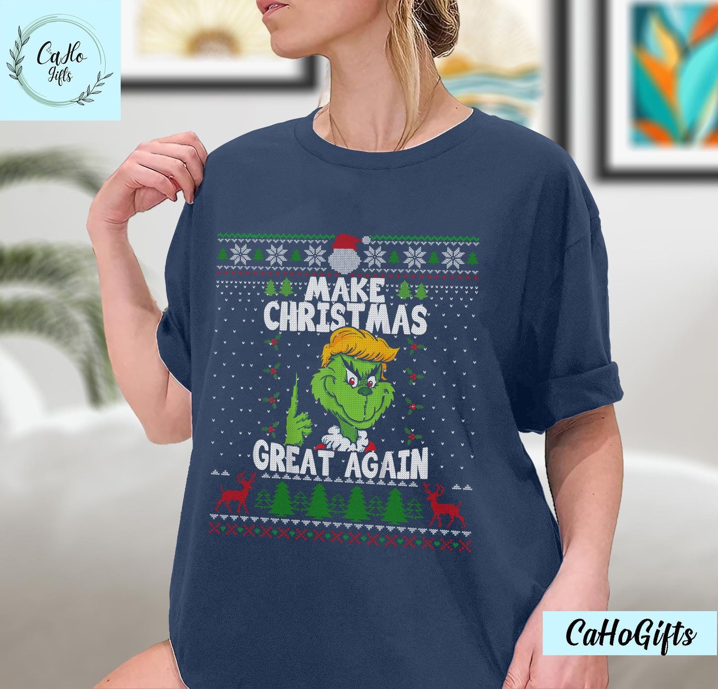 Make Christmas Great Again Trump Grinch Tee, Xmas Sweatshirt