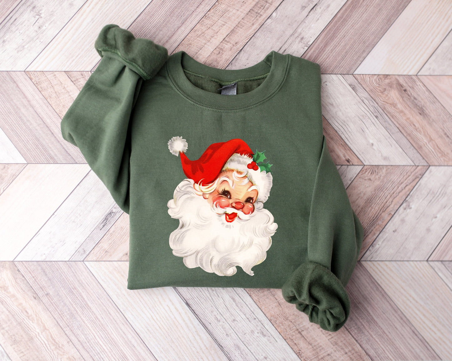 Cute Retro Santa Holiday Tee Trendy Xmas Design