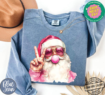 Funny Retro Santa With Sunglasses Tee