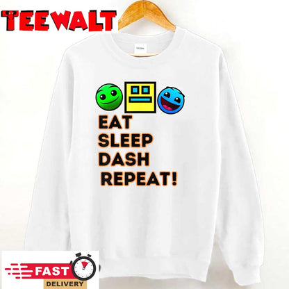 Eat Sleep Dash Repeat Video Game Geometry Video Gamer T-Shirt