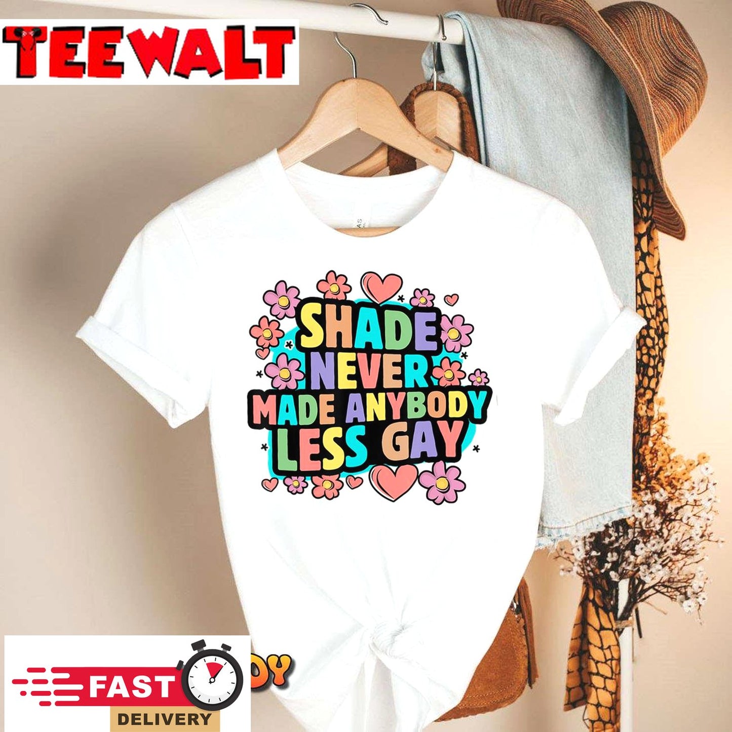 Retro Shade Never Made Anybody Less Gay Pride Month LGBTQ T-Shirt