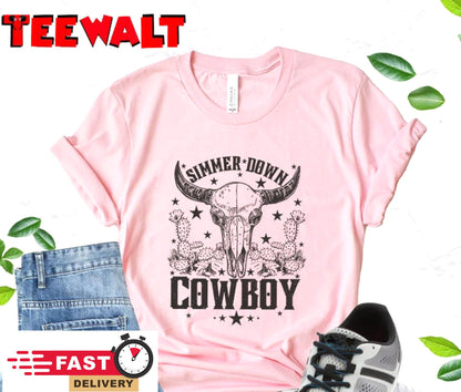 Simmer Down Cowboy T-Shirt Western Graphic Cowgirl Gift Rodeo Shirt