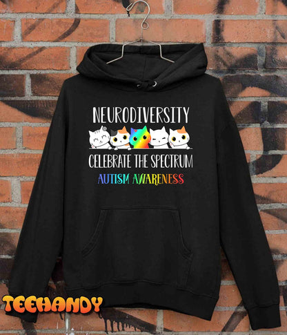 Autism Embrace Neurodiversity Celebrate the Spectrum Cat T-Shirt