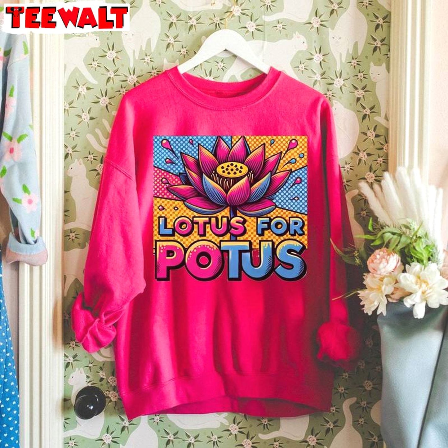 Kamala Harris Lotus For Pocus Shirt, Election 2024 Long Sleeve Hoodie