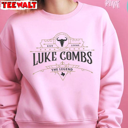 Groovy Cowboy Sweatshirt , New Rare Luke Combs World Tour