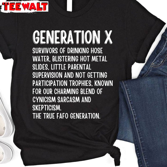 New Rare Generation X Sweatshirt , Groovy Gen X Shirt Unisex Hoodie