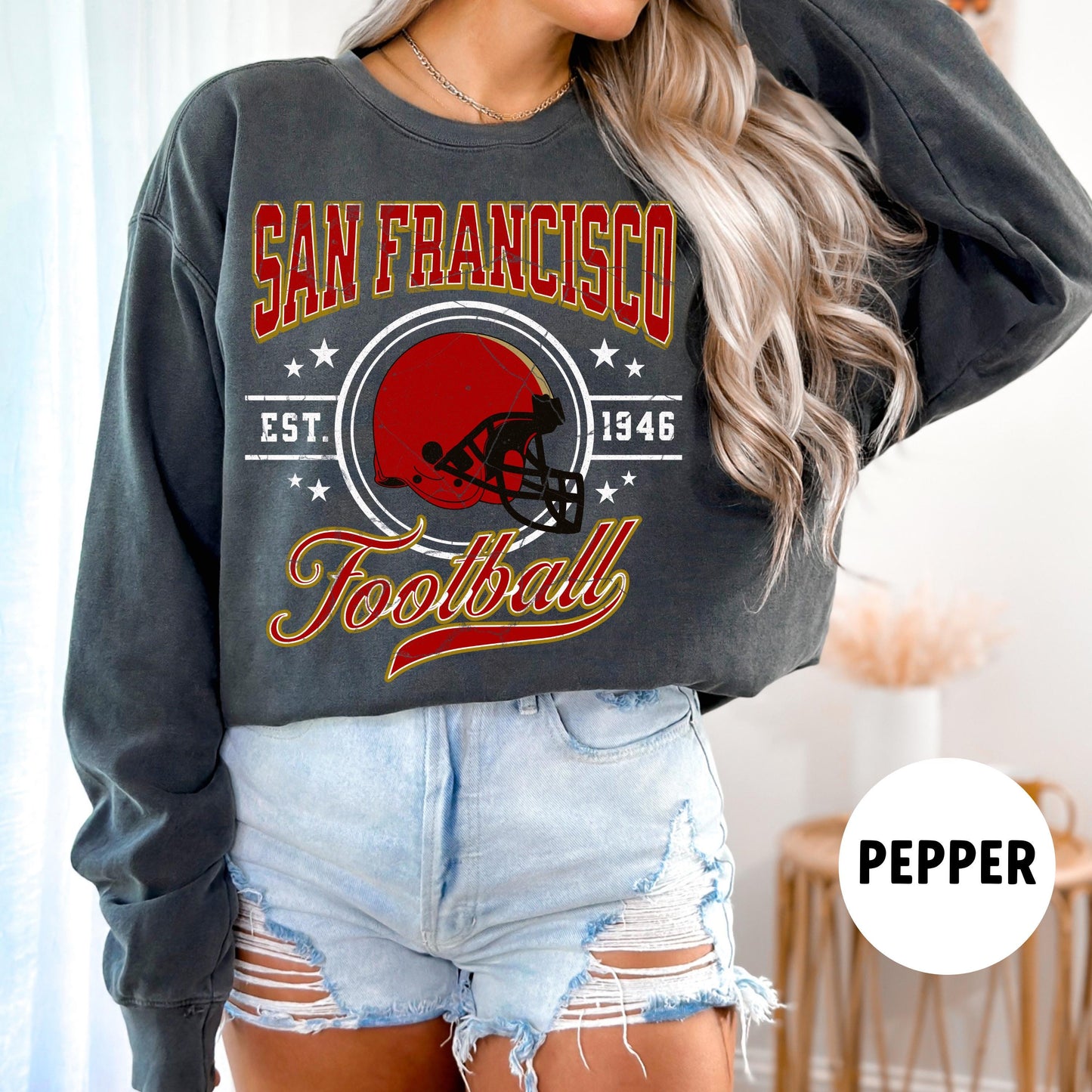 San Francisco Niners Football Comfort Sweatshirt, Vintage Nick Bosa Tee