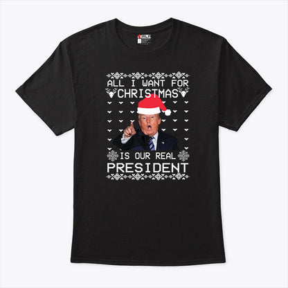 Donald Trump Christmas T Shirt All I Want For Christmas Is A New President