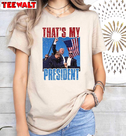 Limited That's My President Shirt, Vintage Long Sleeve Tee Tops Gift For Fan