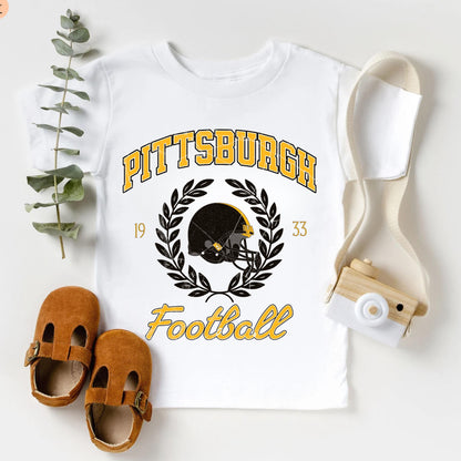 Pittsburgh Football Toddler Shirt - Kids Game Day Retro Vintage Apparel