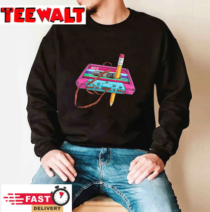 Vintage Cassette Tape Pencil 70's 80's 90's Music Mixtape T-Shirt