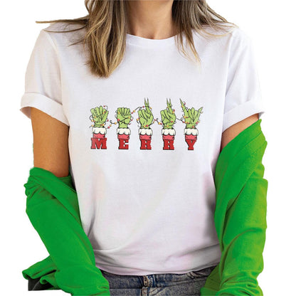 Grinch Hand Asl Merry Christmas Sign Language Tee For Her