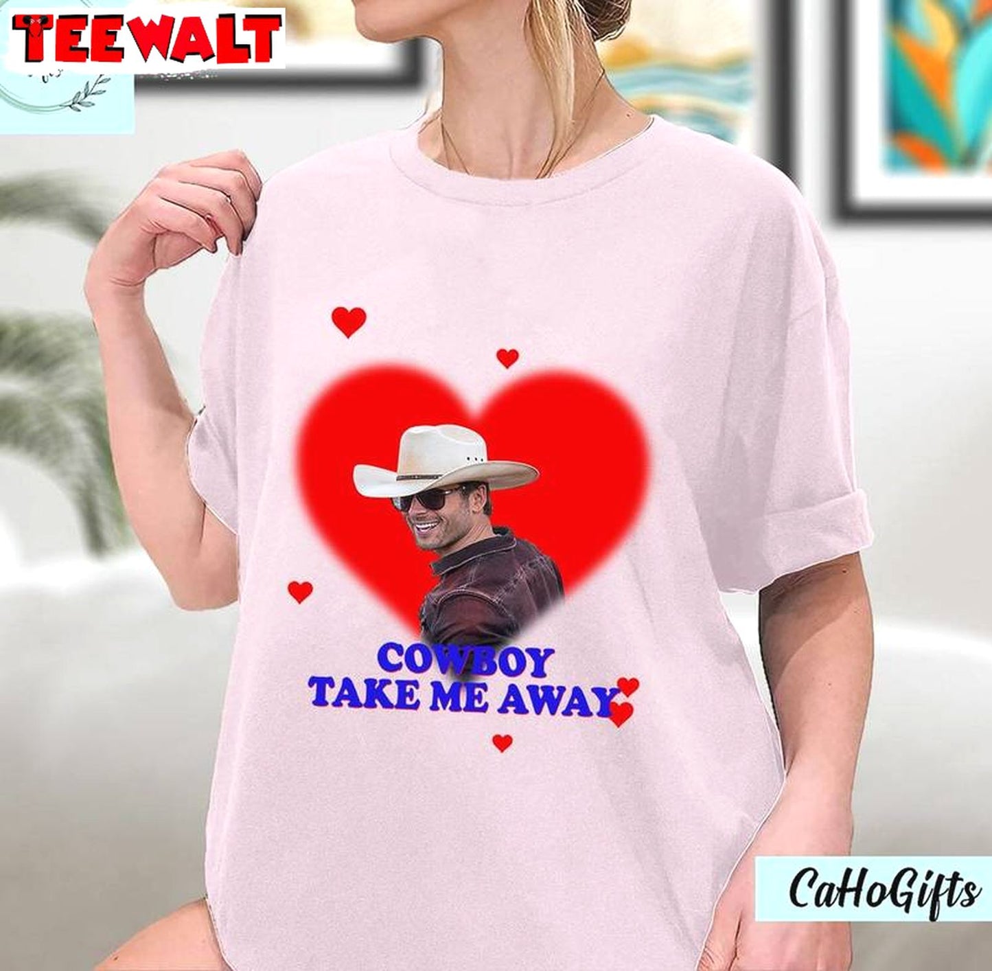 Cowboy Take Me Away Glen Powell Shirt, Twister 2024 Long Sleeve Crewneck