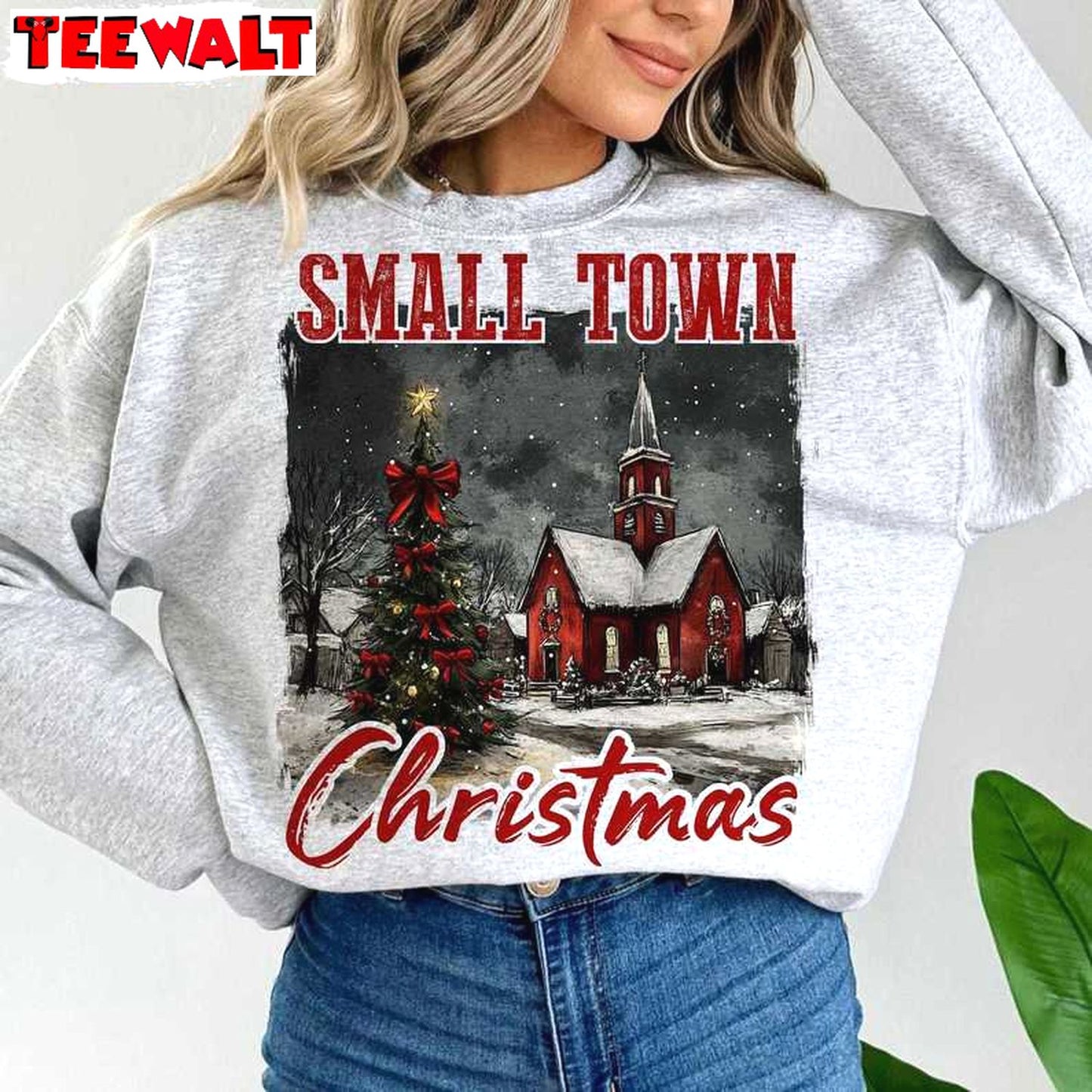 Vintage Retro Small Town Christmas Sweatshirt