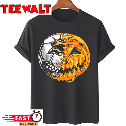 Soccer Player Halloween Pumpkin Skeleton Hallows' Day T-Shirt