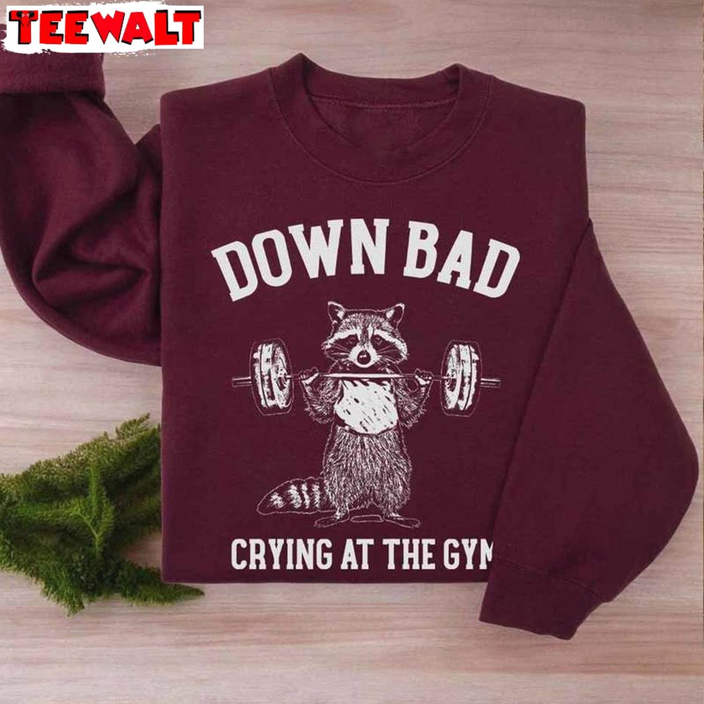 Down Bad Crying At The Gym Shirt, Weightlifting Women Down Crewneck Sweatshirt Sweater