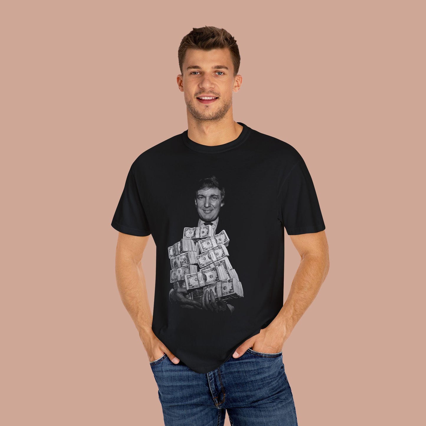 Young Donald Trump Vintage Money Tee, Political Apparel Gift