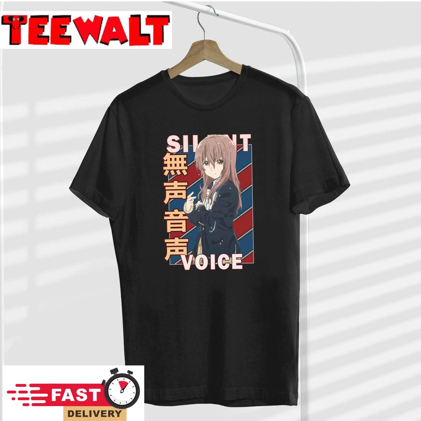 Shoko Nishimiya A Silent Voice Koe no Katachi Retro Blue Red Design Unisex T-Shirt